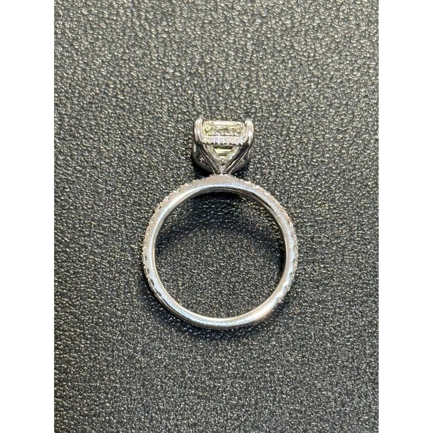 14k White Gold 3.03 Emerald Cut Lab Grown Diamond E Color VS1 Clarity  3.53 Total Weight IGI