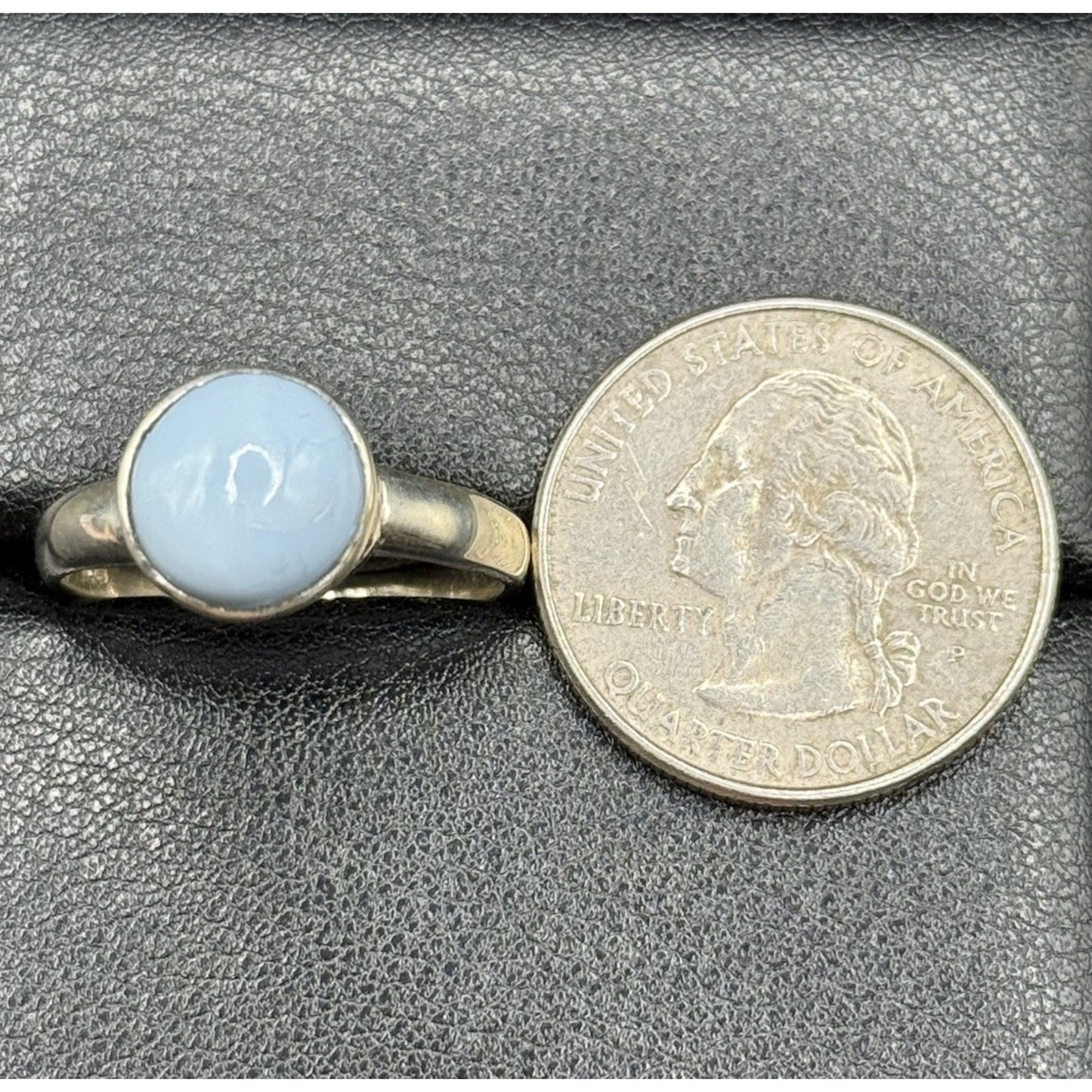New Condition Sterling Silver Genuine Milky Aquamarine Ring Size 10.00 925 P19