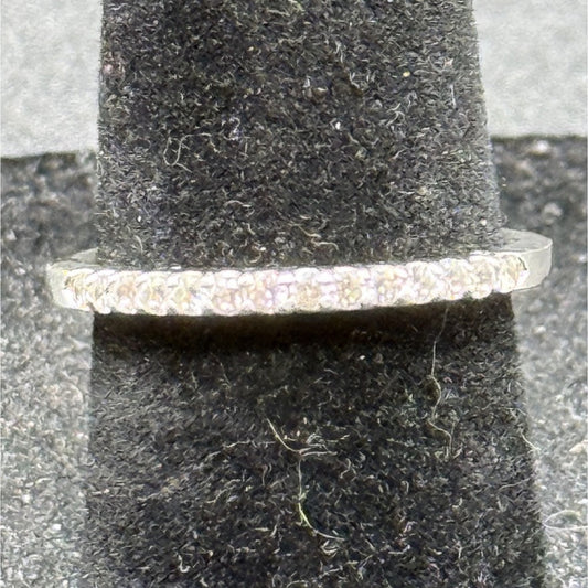 EUC Sterling Silver Cubic Zirconia 14-Stone Band Size 6.25 P5