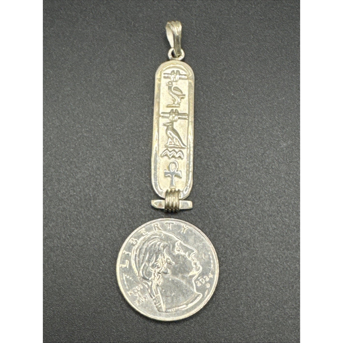 Vintage Sterling Silver Cartouche Pendant 925 R06