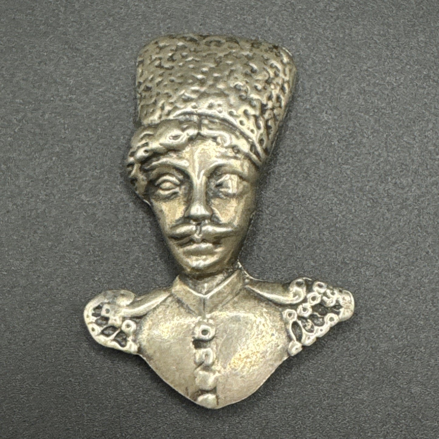 2.5” Sterling Silver Russian Cossack Brooch Pin 16g 925 S14