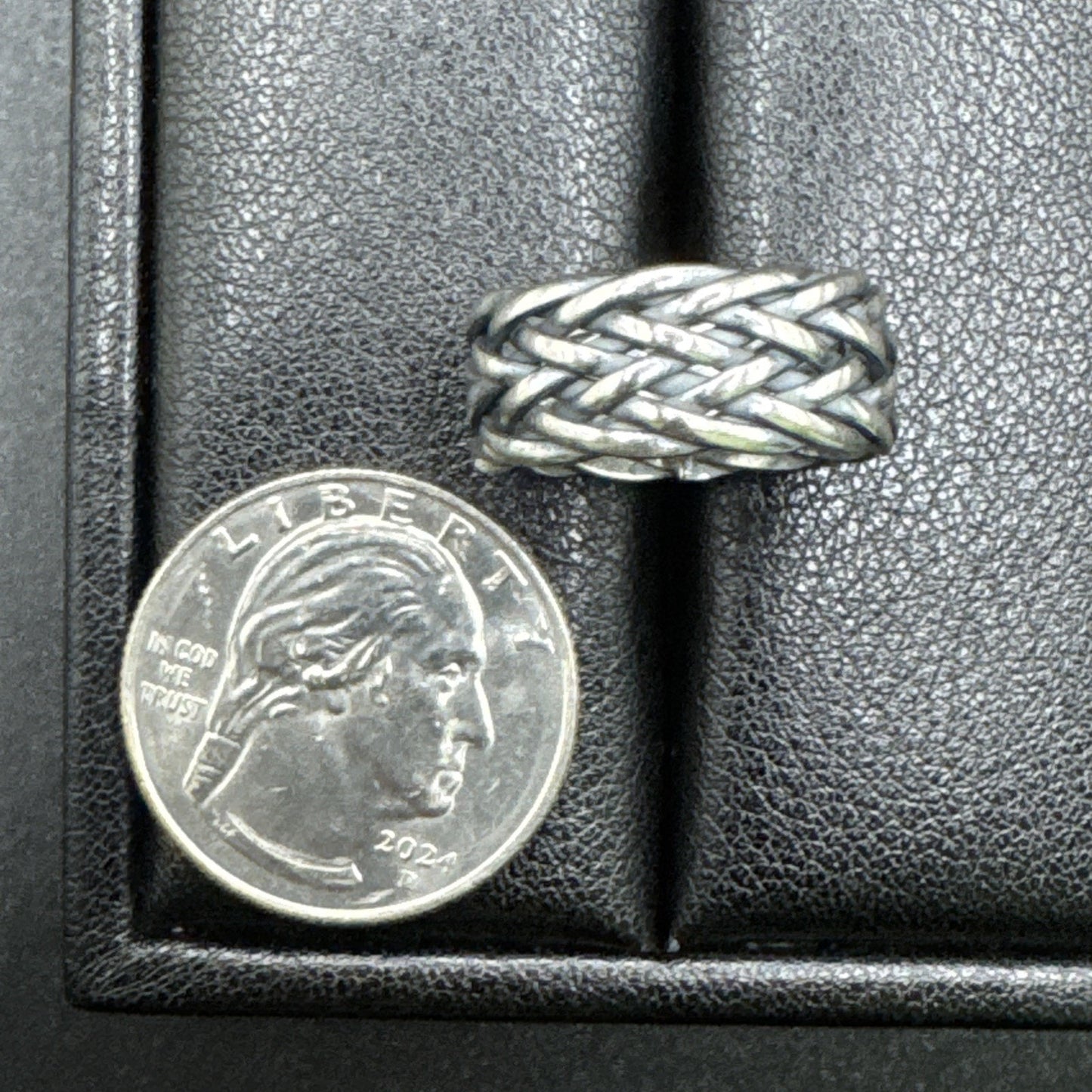 New Condition 8mm Braided Band Ring 925 Size 7