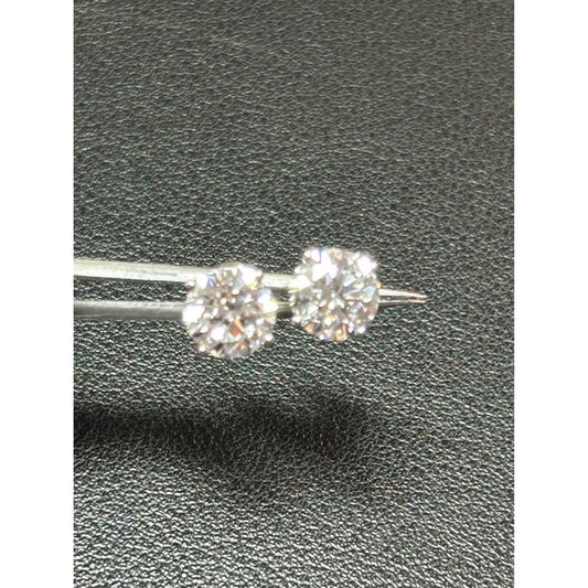 4.08 Total Weight 14k White Gold Lab Grown Round Brilliant Diamond Studs E Color VS Clarity IGI