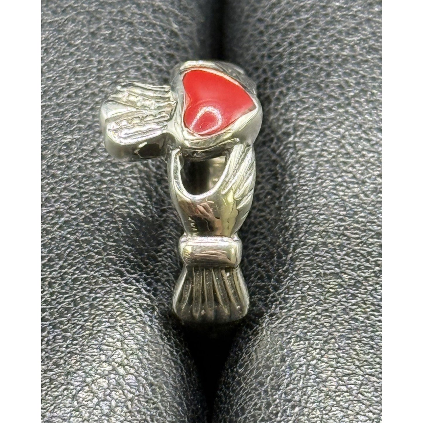 New Condition Sterling Silver Jasper Chaddaugh Ring Size 7.00