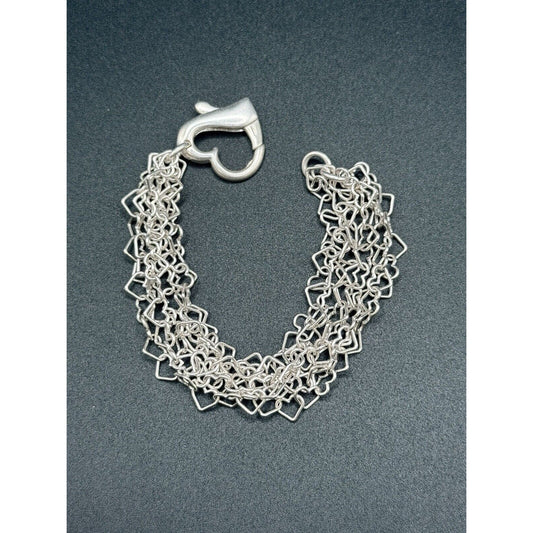 7” Sterling Silver Multi Strand Bracelet Italy 24 Grams 925 M8