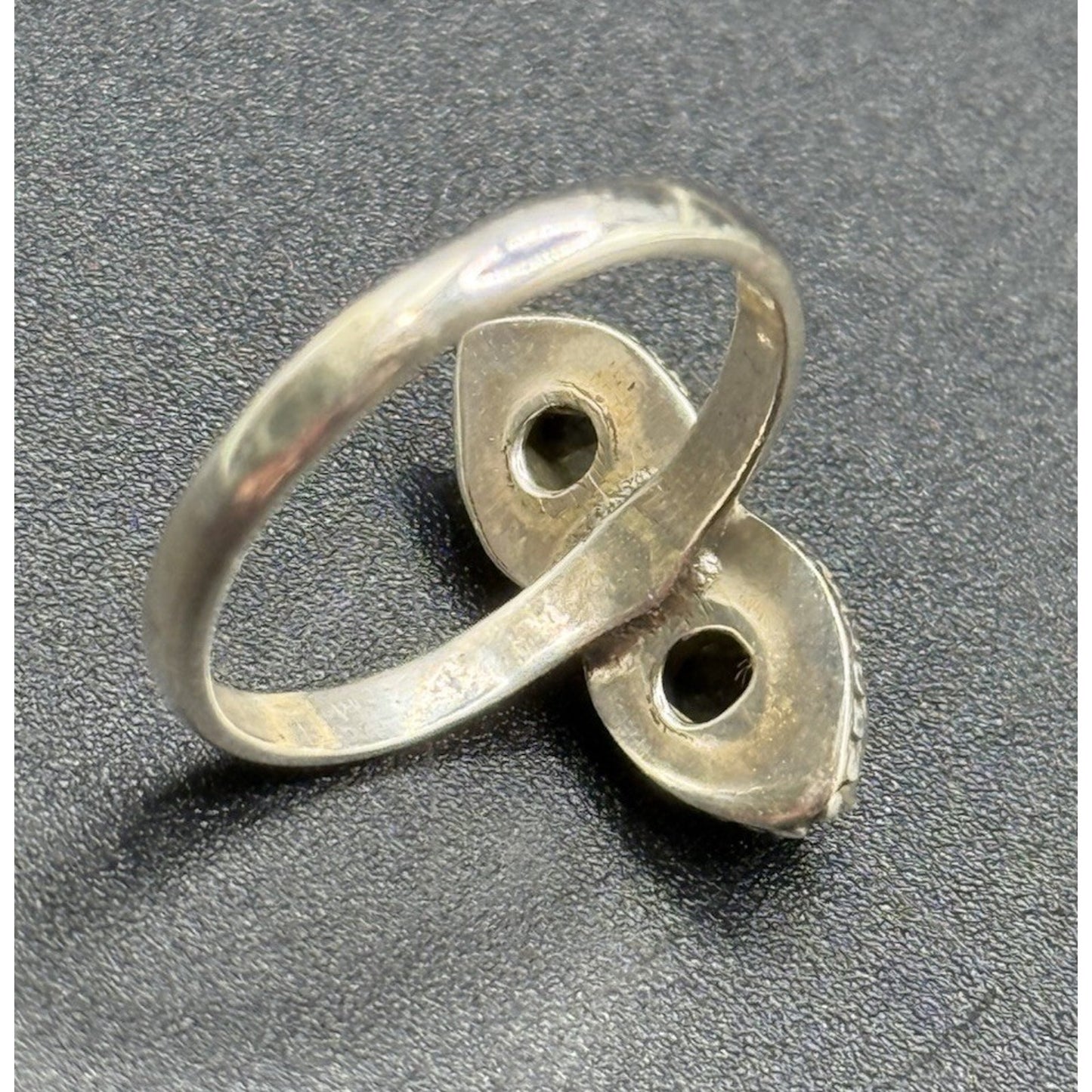 EUC Sterling Silver Double Labroadorite Ring Size 7.50 Q24