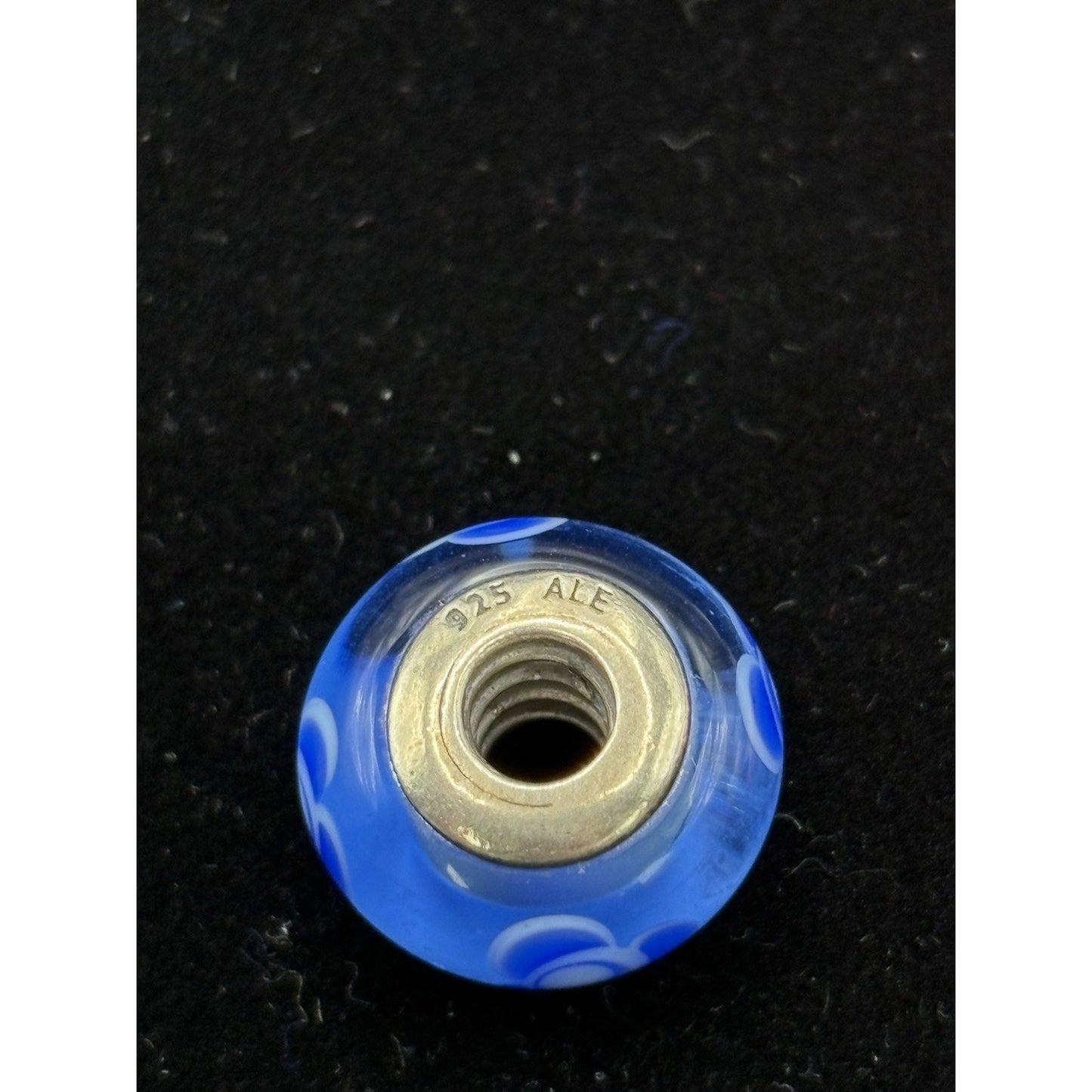 Pandora Sterling Silver Blue Flowers Murano Charm ALE W29