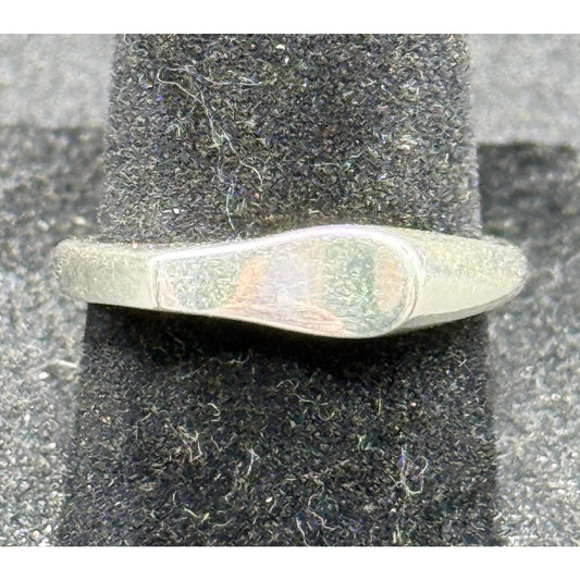 Modernist Sterling Silver Concave Ring Size 6.75 Q23