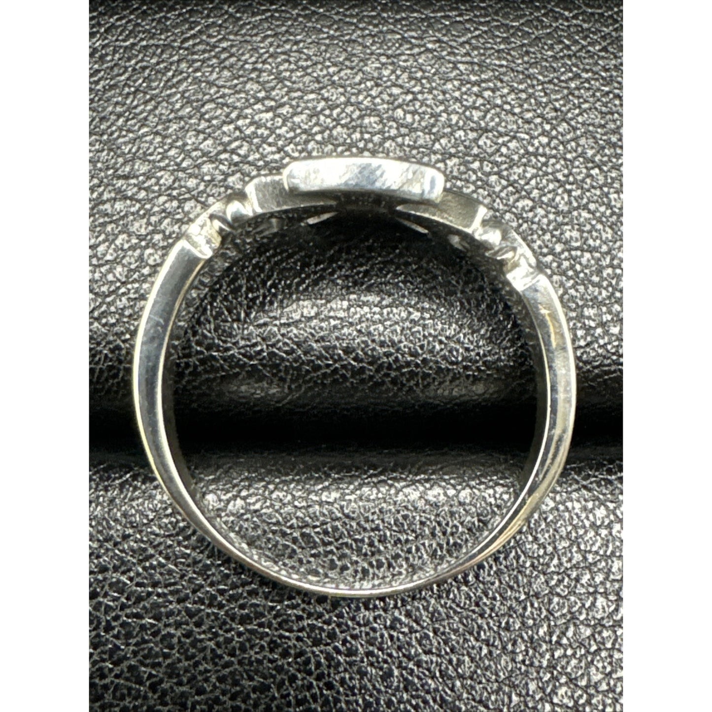 New Condition Sterling Silver Gents Iron Cross Ring 925 Size 10
