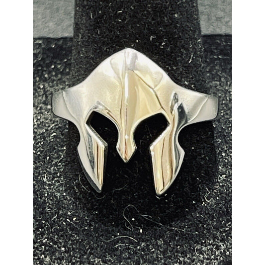 New Condition Sterling Silver Spartacus Gladiator Mask Ring Size 10.00