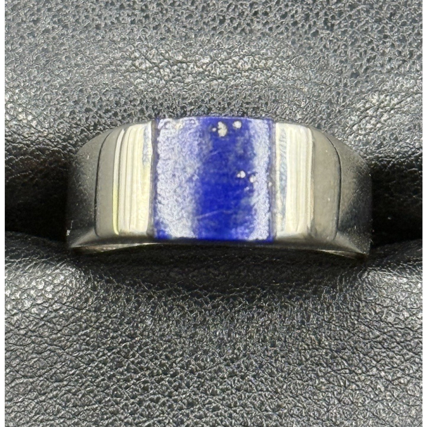 New Condition Sterling Silver Genuine Lapis Ring Size 10.75