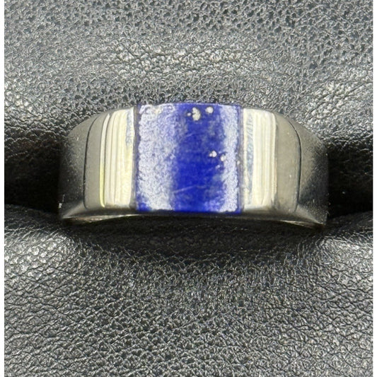 New Condition Sterling Silver Genuine Lapis Ring Size 10.75