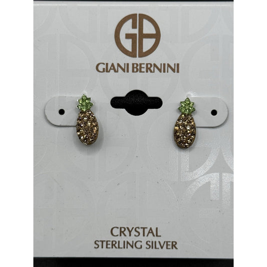 Giani Bernini Sterling Silver Crystals Pineapple Earrings N19