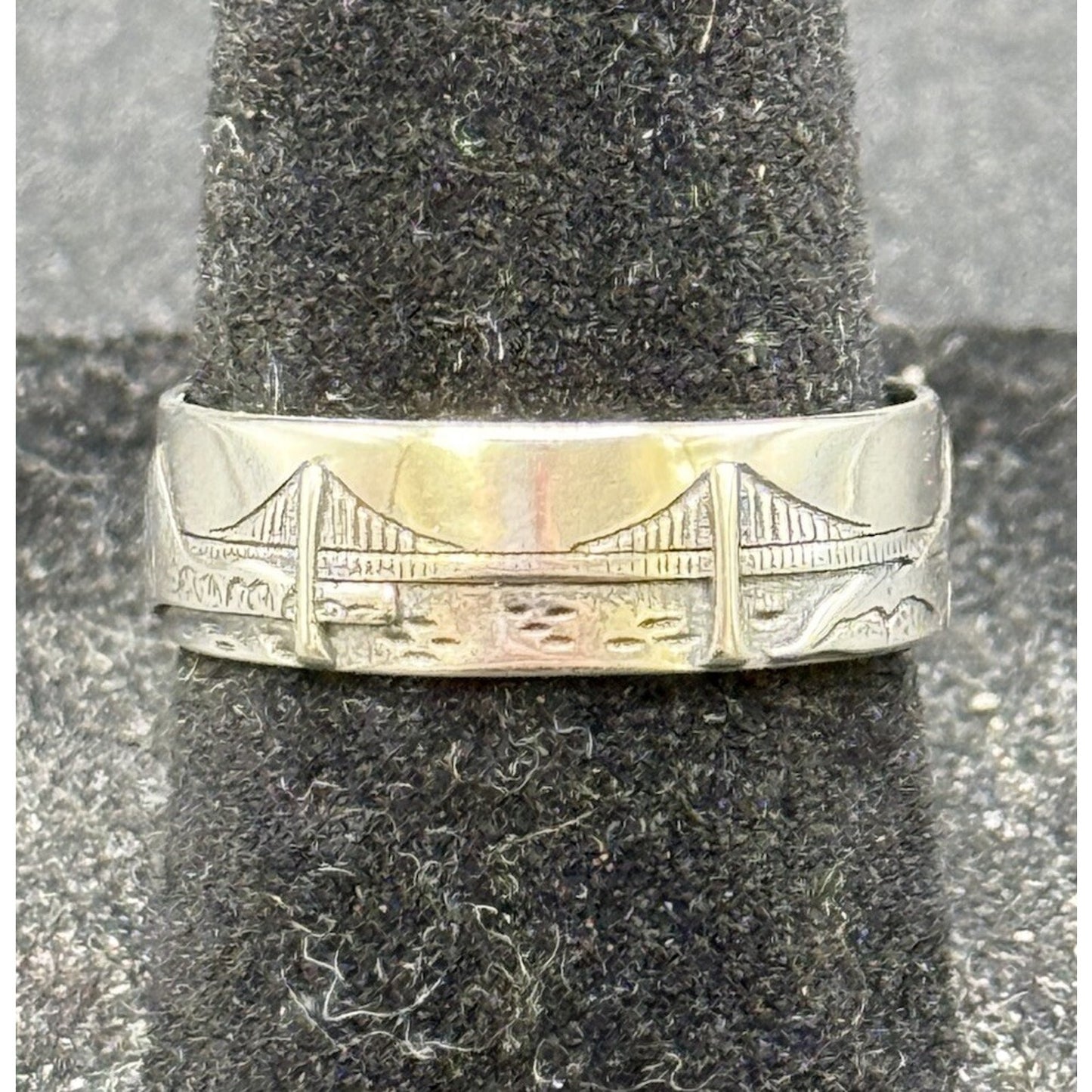 New Condition Sterling Silver Golden Gate Bridge Nature Ring Size 6.50 M8