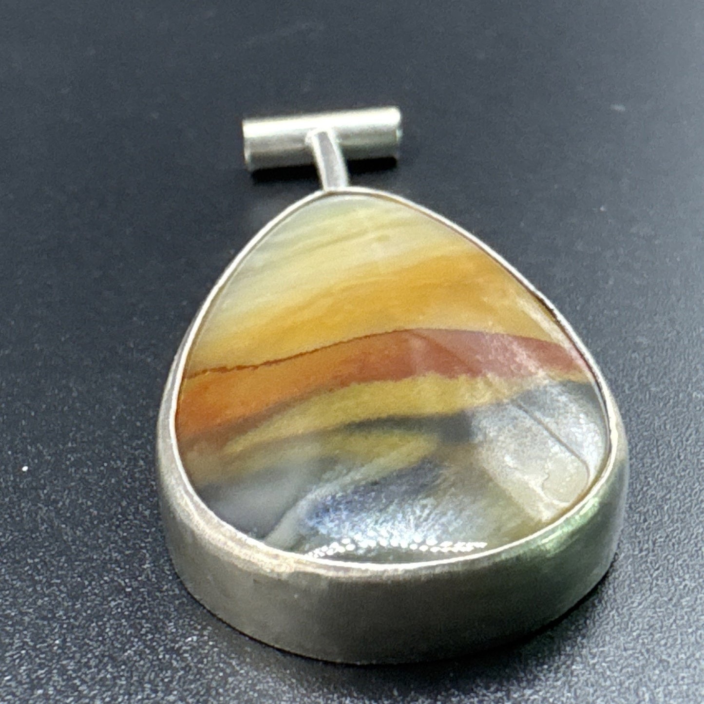 Vintage Sterling Silver Agate Pendant 17g Tested 925 R03
