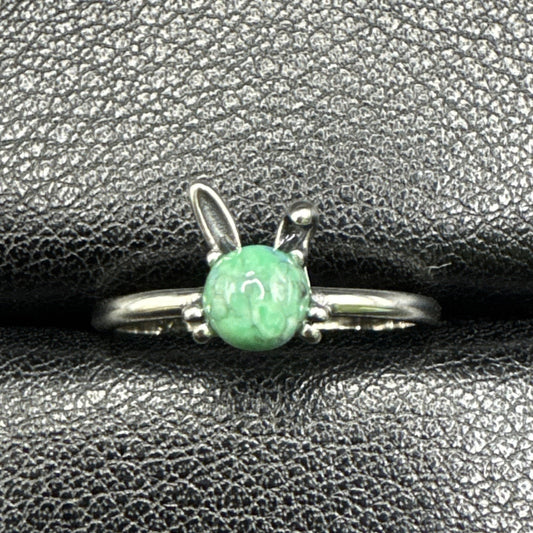 New Condition Sterling Silver Turquoise Bunny Rabbit Ring 925 Size 7 R01
