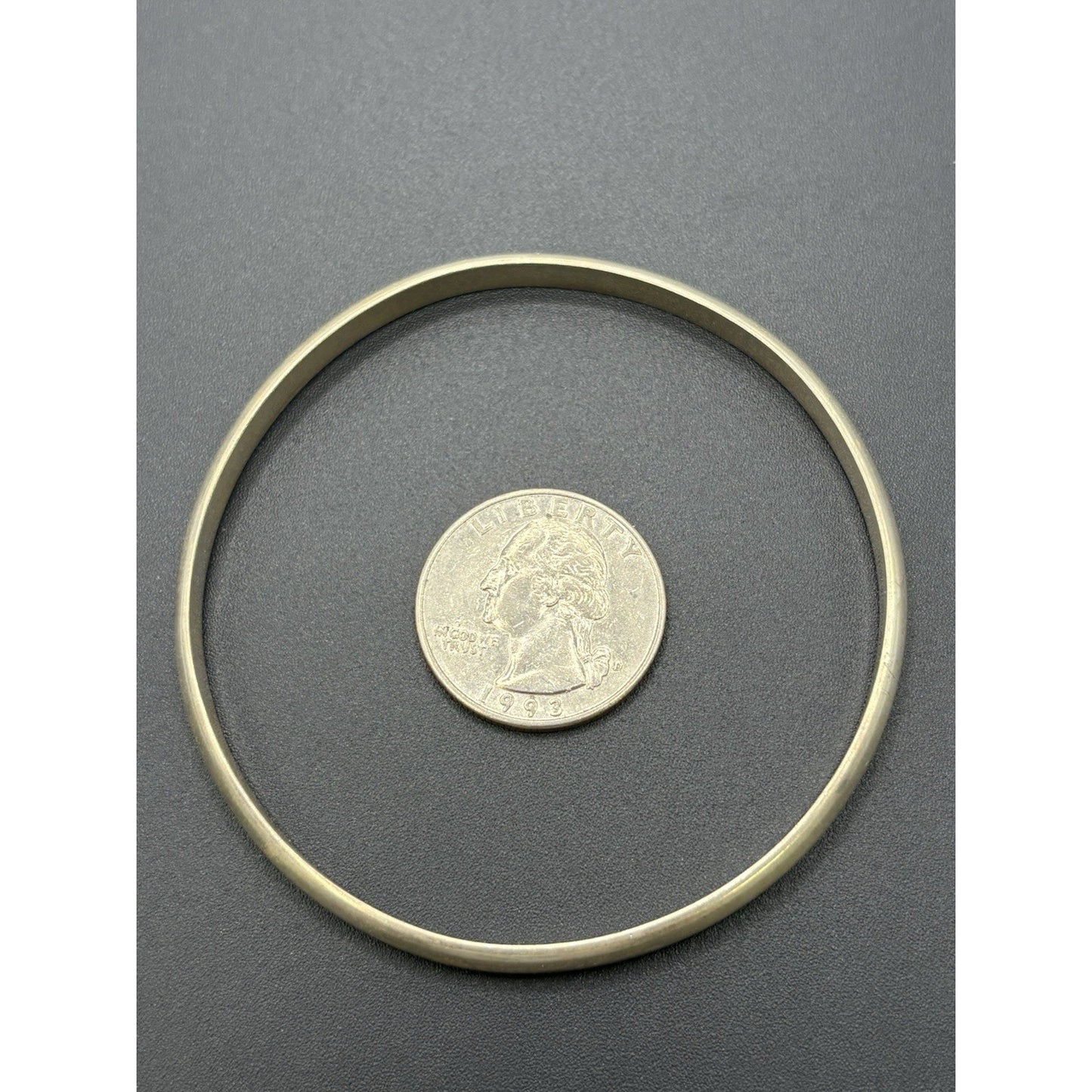 8" Sterling Silver Handwrought Bangle Bracelet 2.75" Opening 18 Grams W18