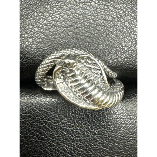 New Condition Sterling Silver King Cobra Ring 925 Size 10