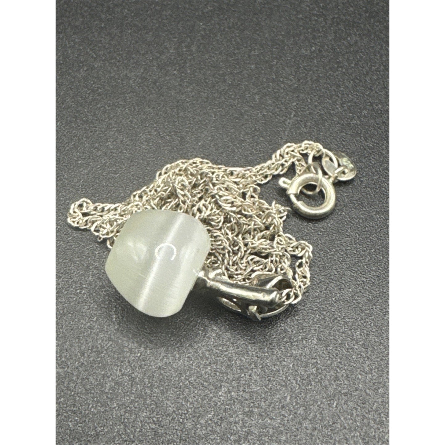 18” Cats Eye Glass CZ Apple Pendant 925 R9