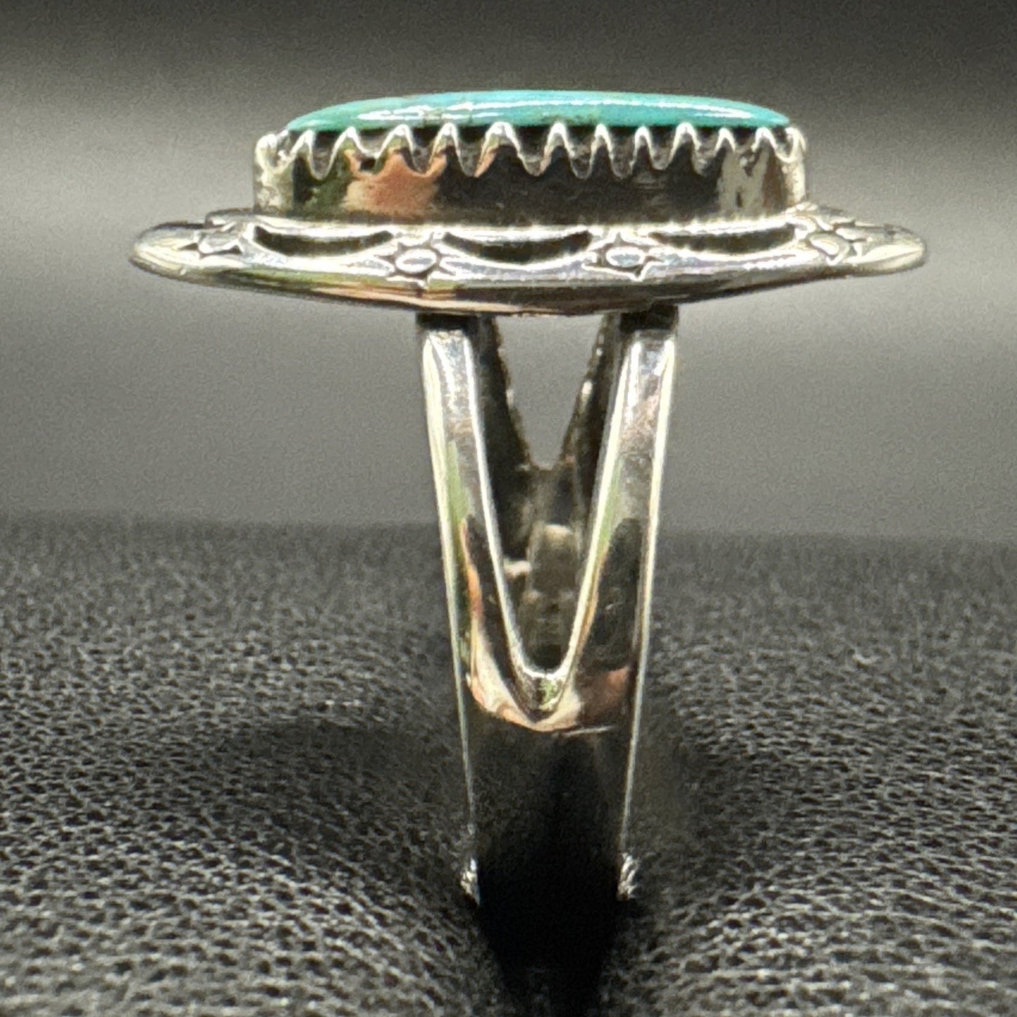 New Condition Sterling Silver Sun Moon Turquoise Ring 925 Size 9.75 R01