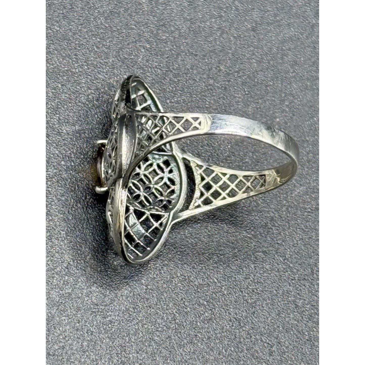 New Condition Sterling Silver Genuine Golden Tourmaline Ring Size 7.00 Filigree