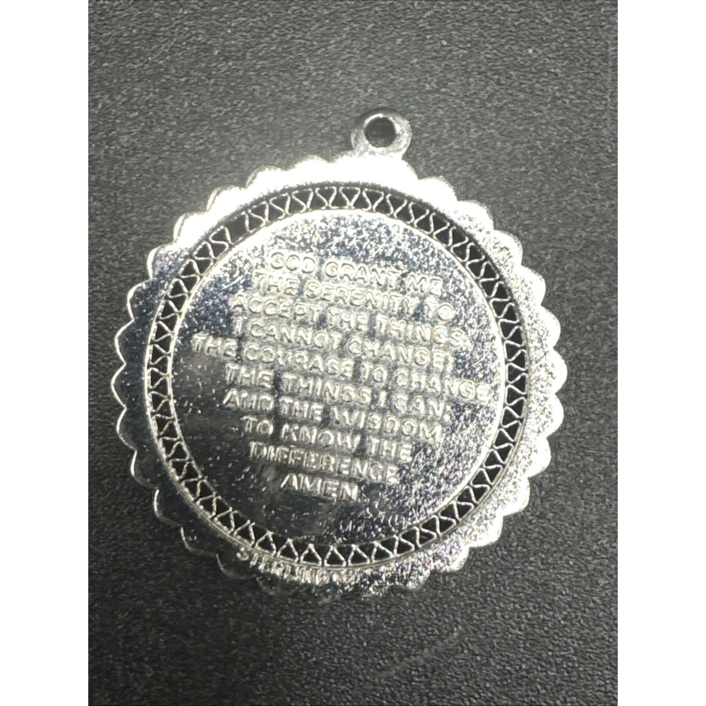 Sterling Silver Serenity Prayer Hands Charm Pendant 925 R06