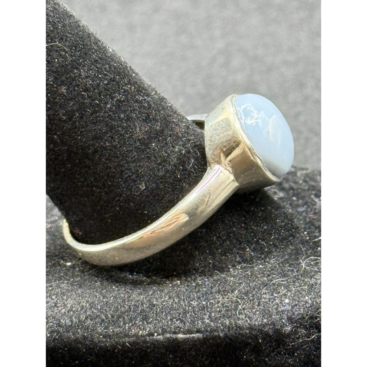New Condition Sterling Silver Genuine Milky Aquamarine Ring Size 10.00 925 P19