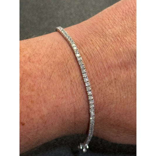 7.25” Sterling Silver 4.00 Carat Total Weight Lab Grown Diamond Tennis Bracelet