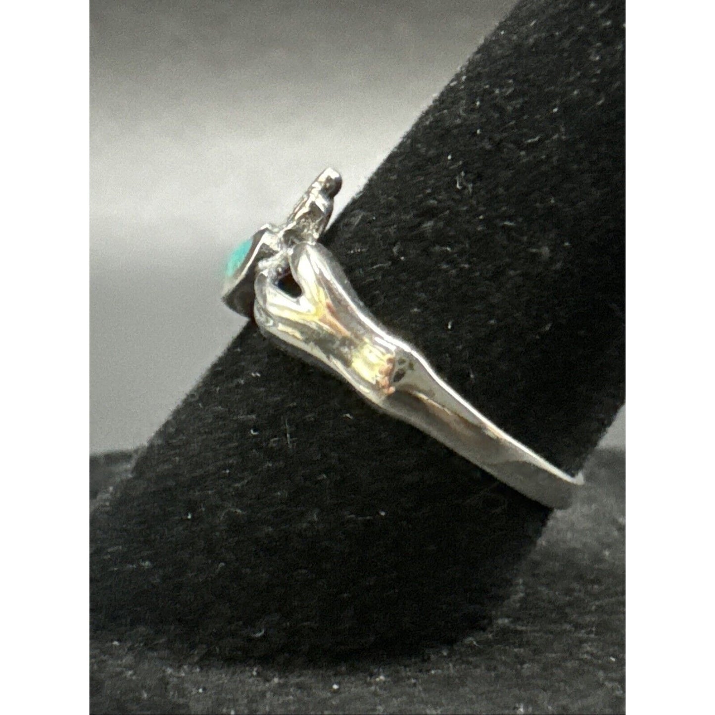 New Condition Sterling Silver Turquoise Claddagh Ring 925 Size 7