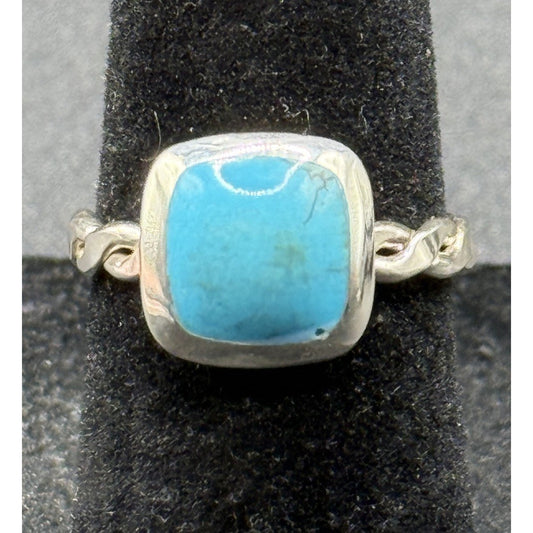 New Condition Sterling Silver Turquoise Ring Size 5.00 925 P19