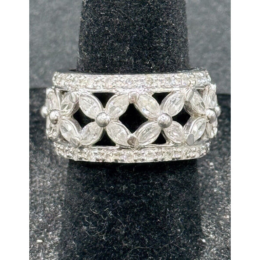 Vintage Sterling Silver C.Z. Open Eternity Band Size 6.00 Small Stone MissingM10