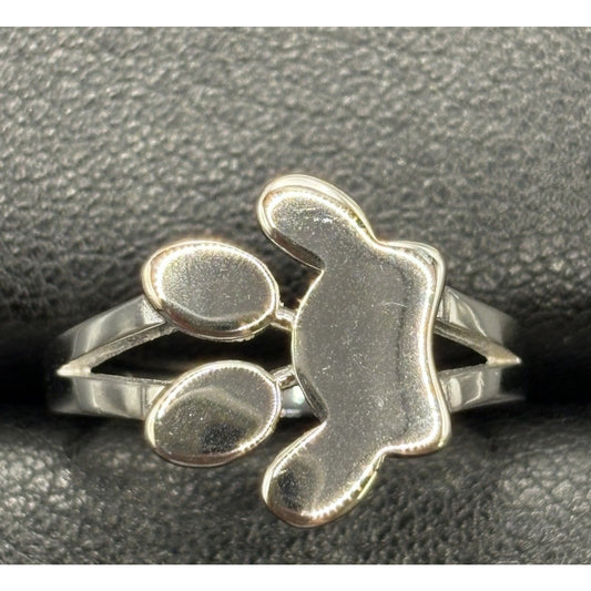 New Condition Sterling Silver Paw Print Ring Size 9 Adjustable