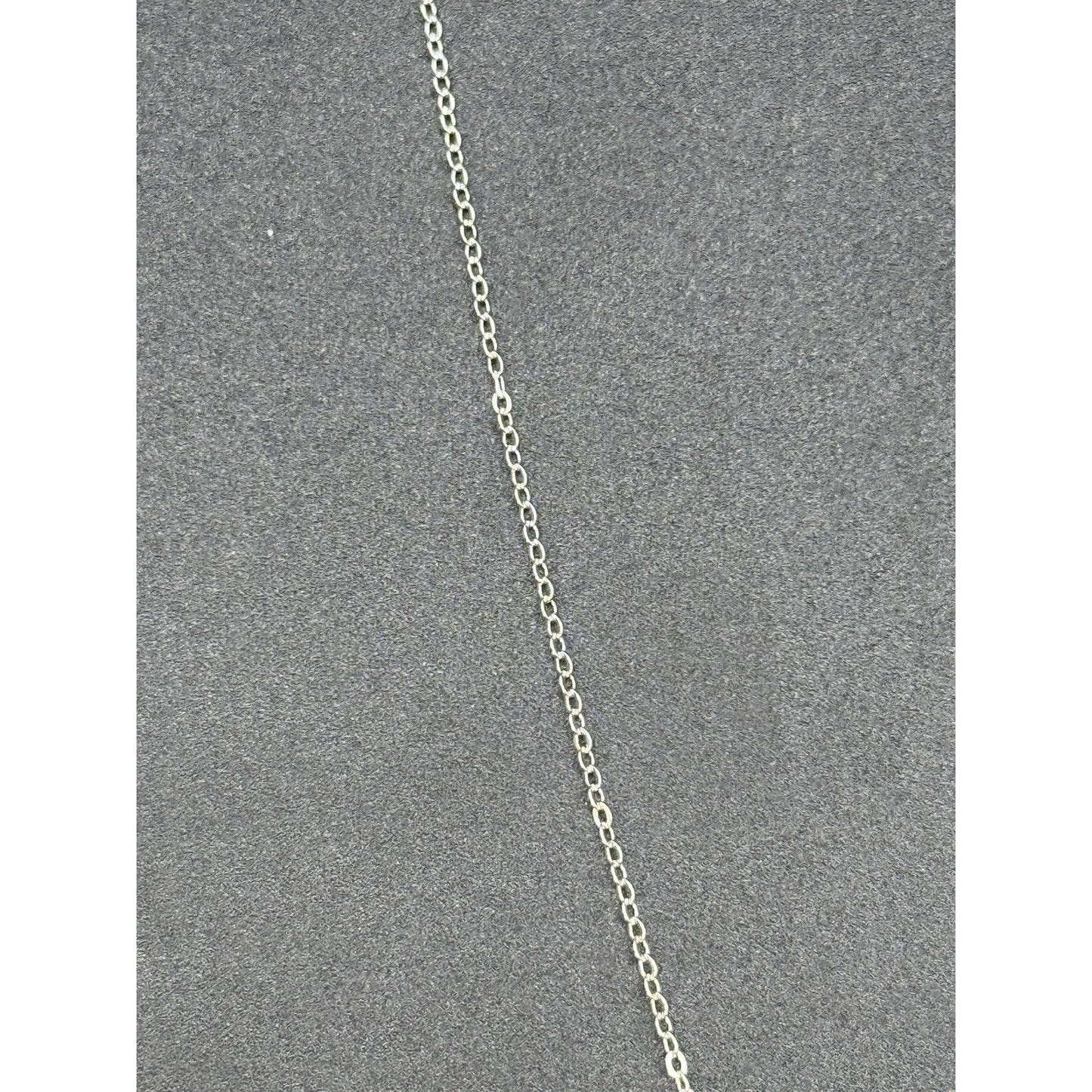 New Condition 18” Sterling Silver Light Blue Moissanite Pendant Necklace