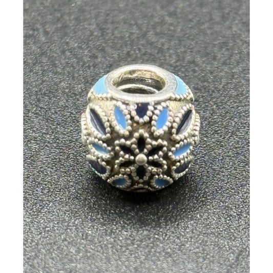 Pandora Sterling Silver Enamel Blue Snowflakes Charm ALE P12