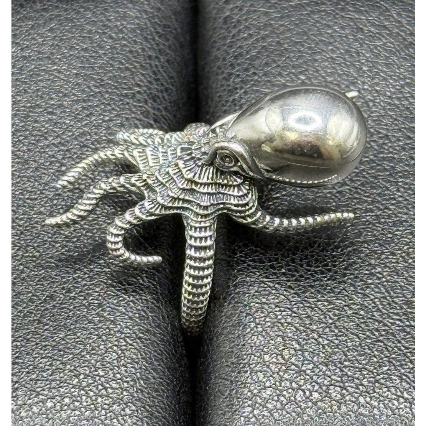 New Condition Sterling Silver Octopus Ring Size 7.00