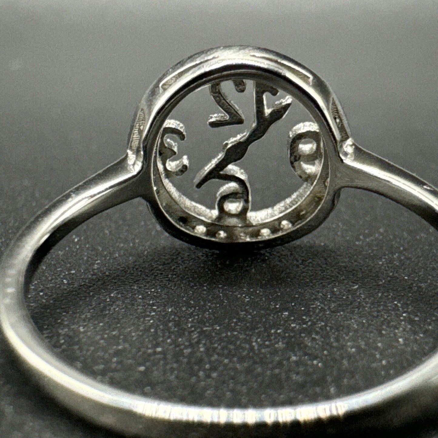 New Condition Sterling Silver CZ Clock Face Ring 925 Size 7