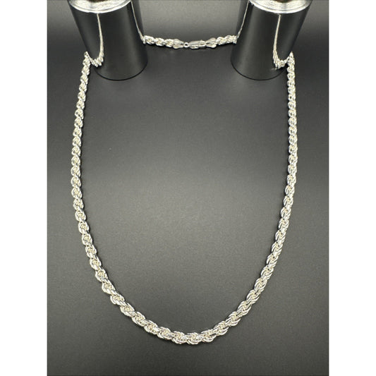 5mm 22” New Condition Sterling Silver Rope Chain Necklace 42g
