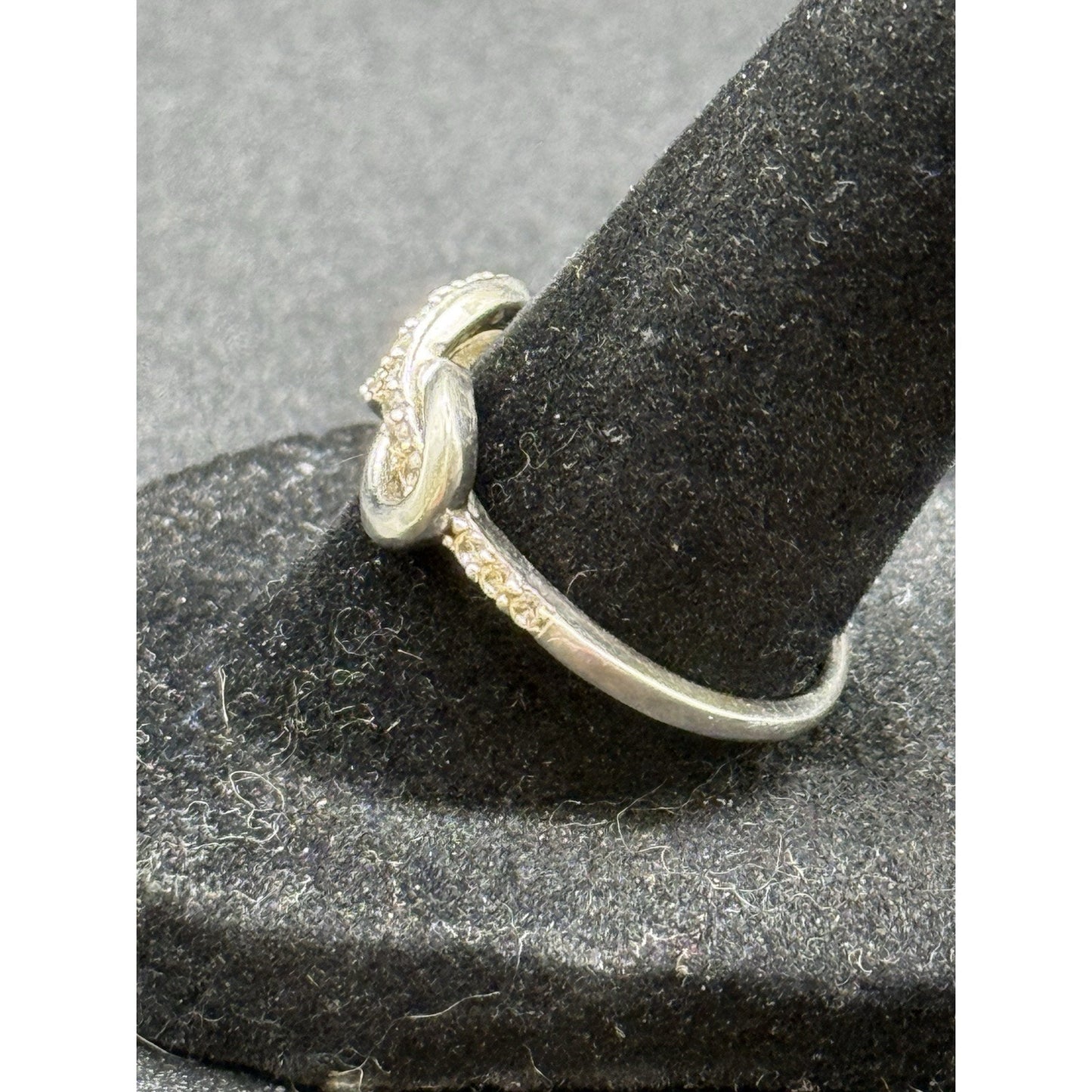 Vintage Sterling Silver Cubic Zirconia Infinity Ring Size 7.75 P6