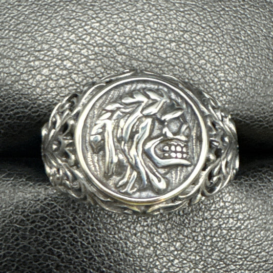 New Condition Sterling Silver Skull Ring Size 13