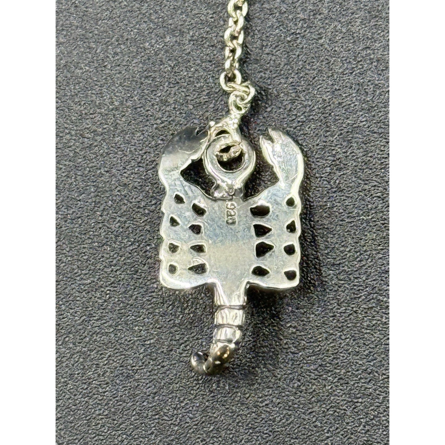 New Condition Sterling Silver Genuine Onyx Scorpion Dangle Earrings