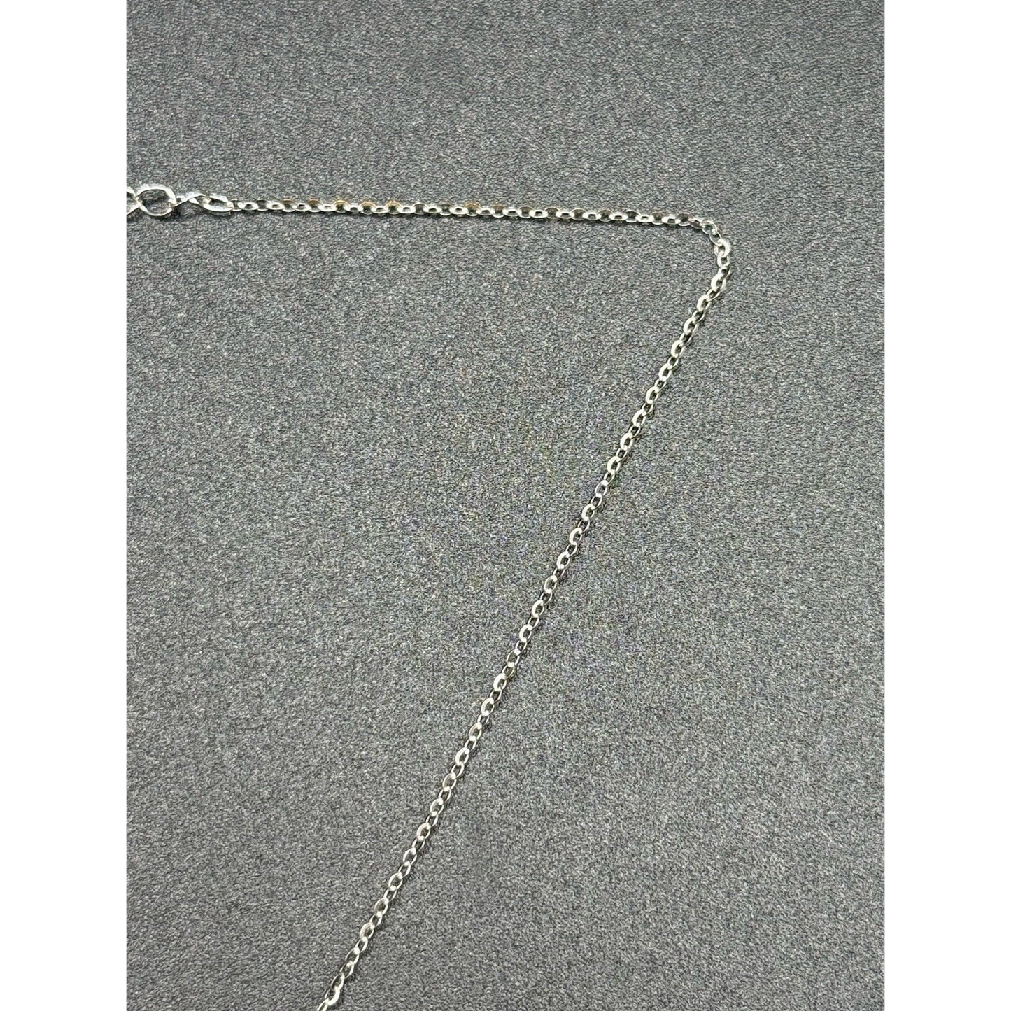 New Condition 18” Light Blue Moissanite Rabbit Sterling Silver Pendant Necklace