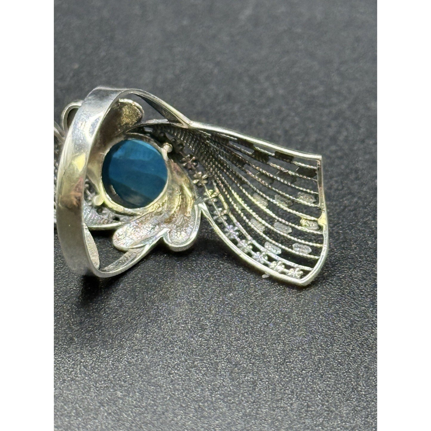 Excellent Used Condition Sterling Silver Genuine Apatite Ring Size 7.00 Q2