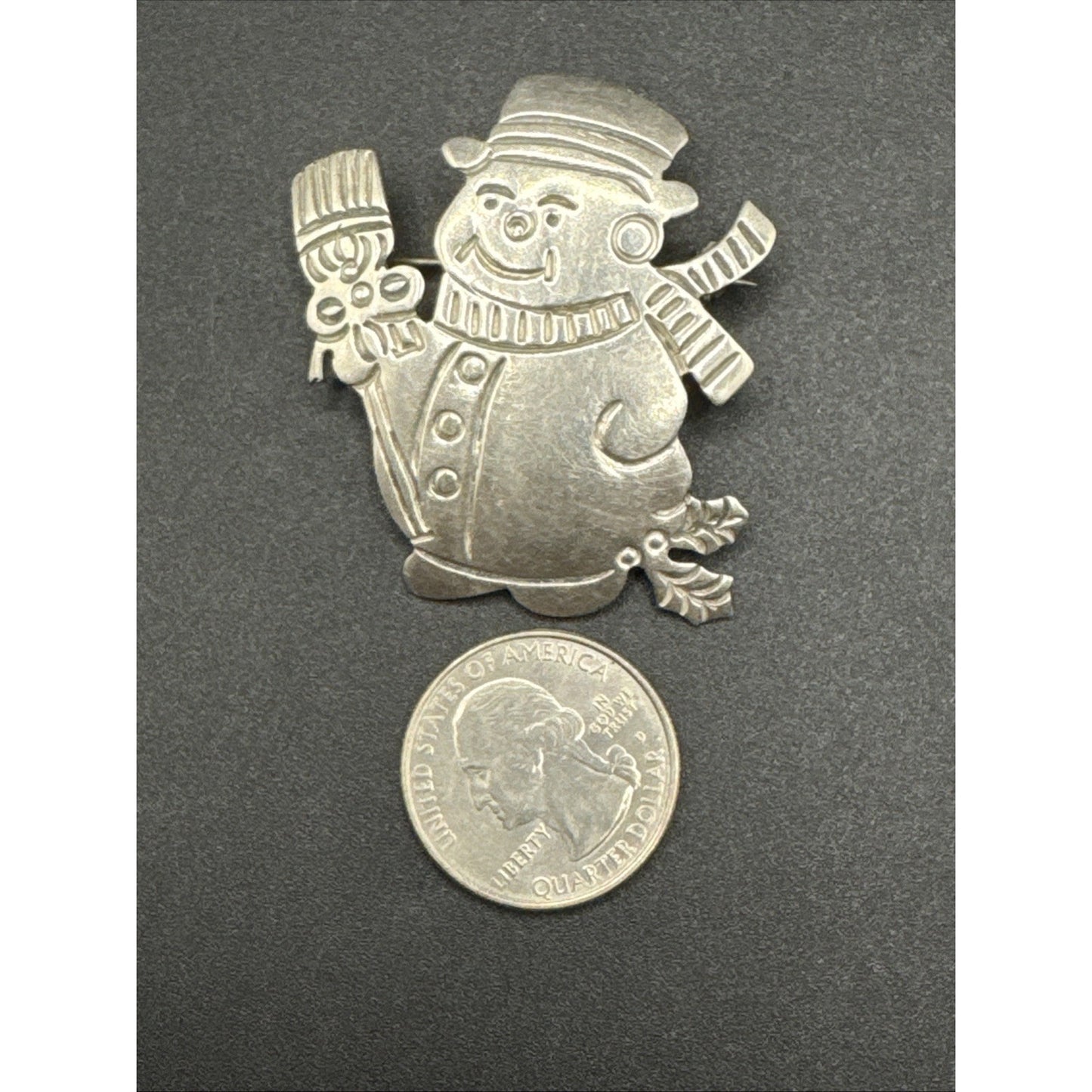 Sterling Silver Snowman Brooch Pin 15g 925 Mexico T23