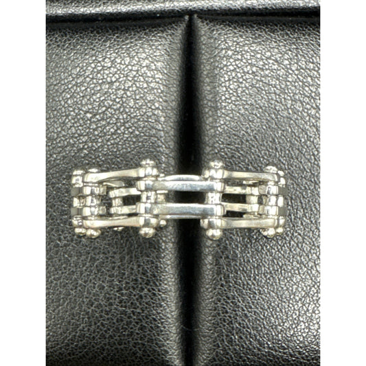 New Condition Sterling Silver Bike Chain Ring Size 13