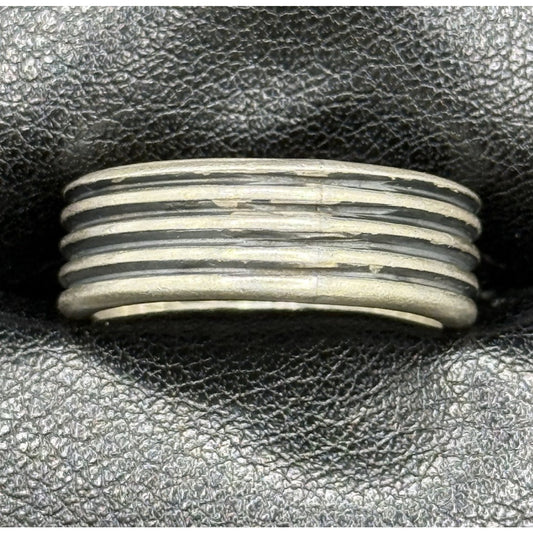 Vintage Taxco 8MM Grooved Band Ring Size 8.25 P10
