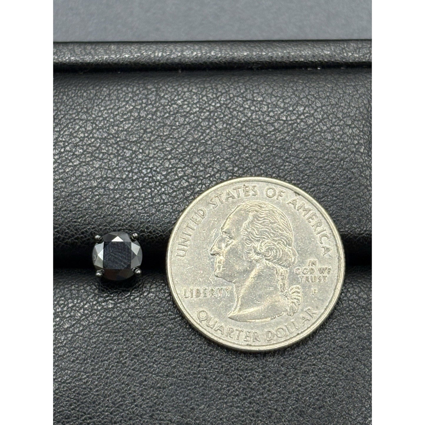 New Condition Black Moissanite Black Sterling Silver Stud Earrings GRA