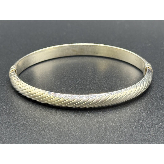 8” Sterling Silver Hinged Bangle 925 15 Grams Q21