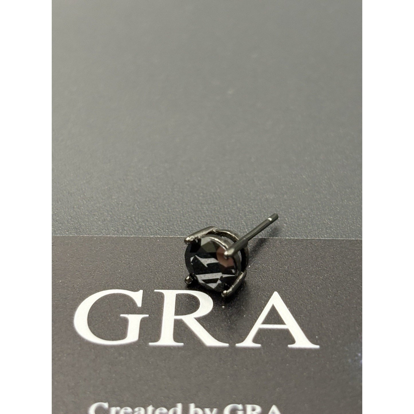 New Condition Black Moissanite Black Sterling Silver Stud Earrings GRA