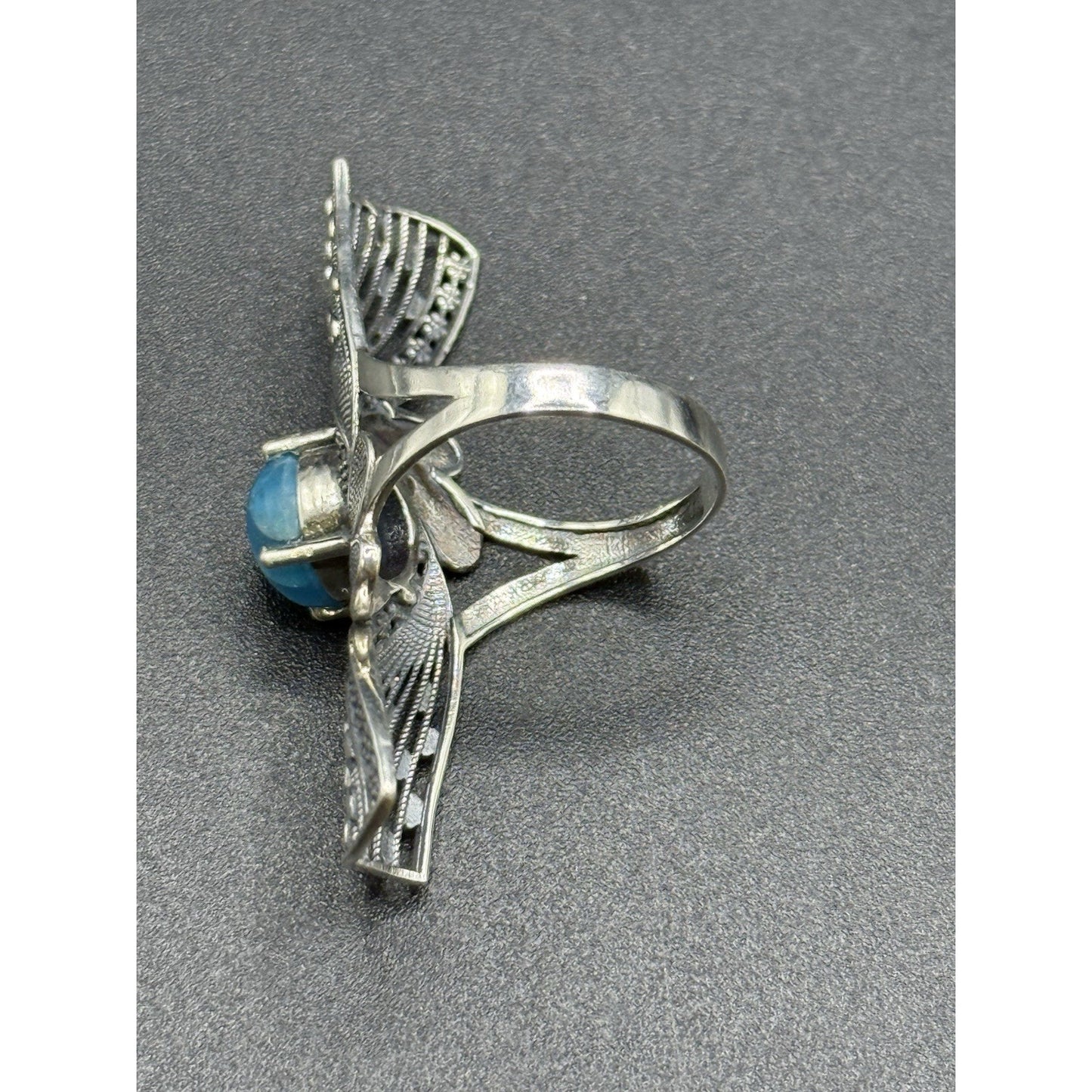 Excellent Used Condition Sterling Silver Genuine Apatite Ring Size 7.00 Q2