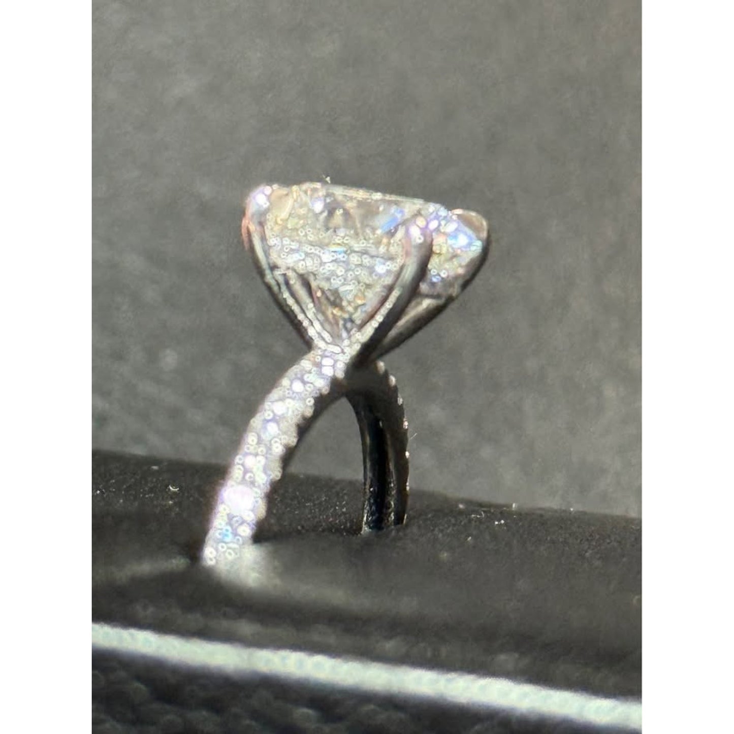 14k White Gold Hidden Halo 3.08 Round Brilliant Cut Lab Grown Diamond Ring E Color VS1 Clarity